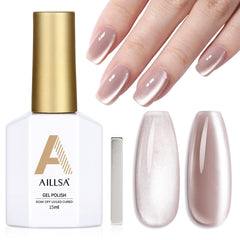 AILLSA finished manicure in lifestyle setting highlighting long-lasting shine