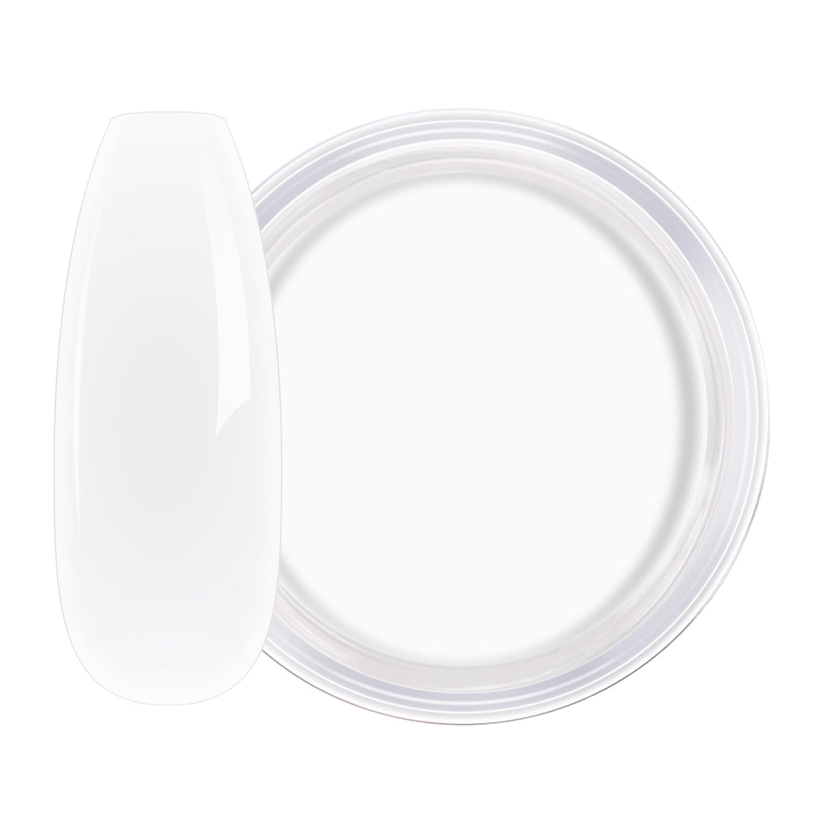 AILLSA milky white jar front view showing neutral powder and clear labeling benefit