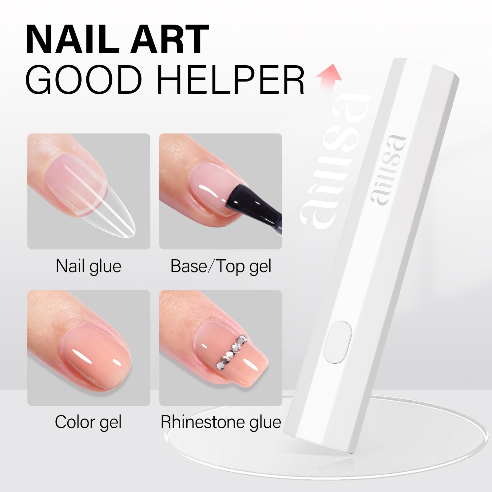 AILLSA mini UV light side profile illustrating slim handheld shape for precise curing