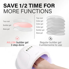 AILLSA nude finish on manicured hands showing natural-looking strengthening benefit