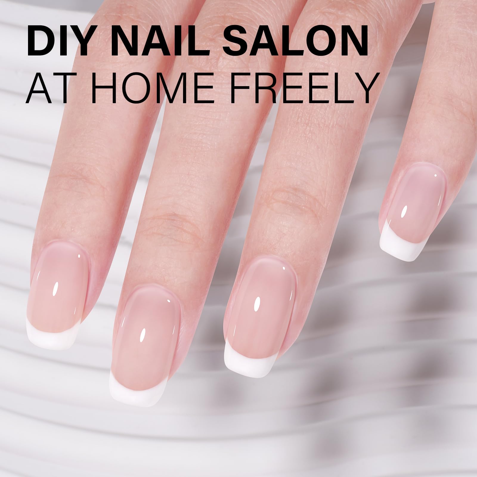 AILLSA polish on natural nails during manicure showing fast cure and glossy finish