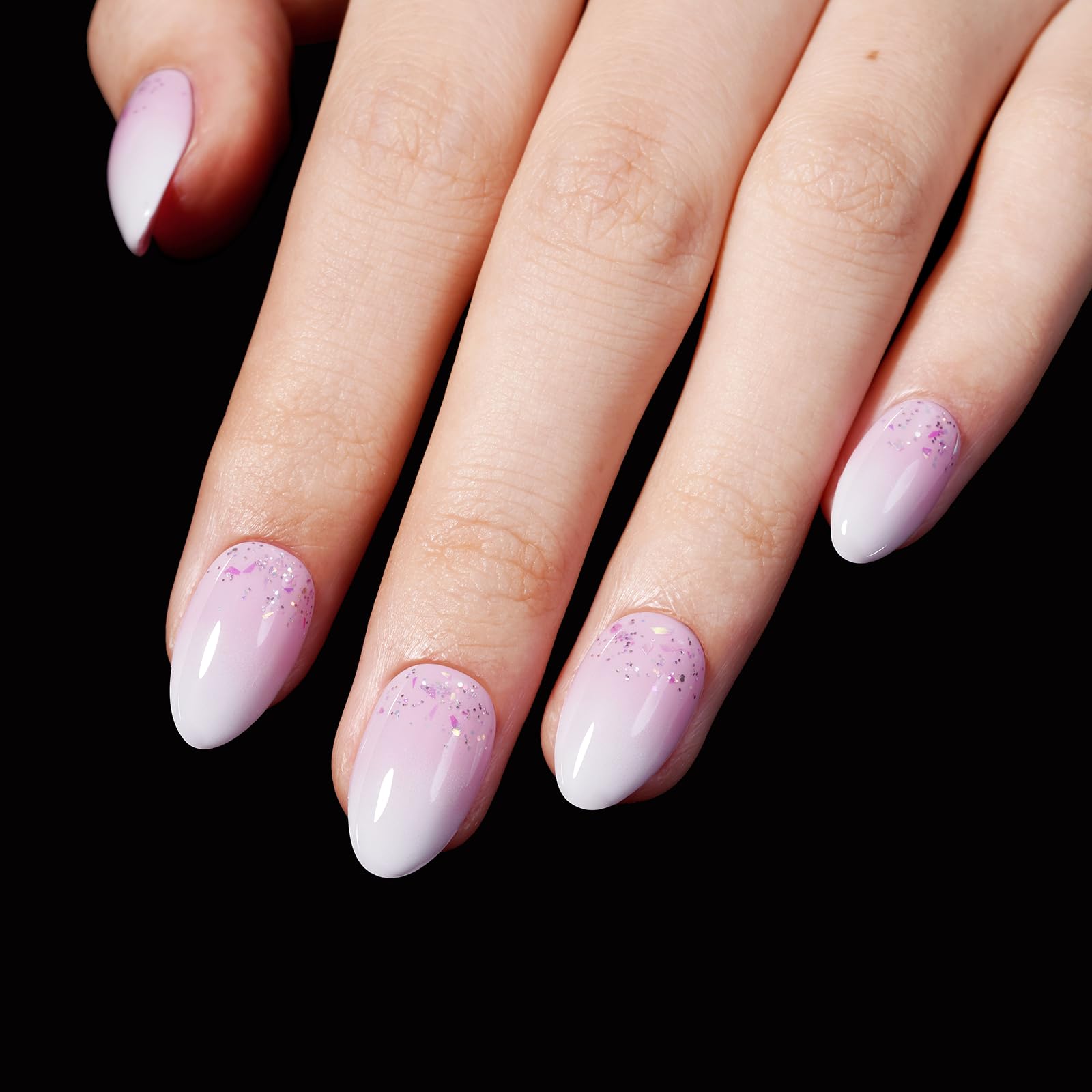 AILLSA polished nails with top coat showing customizable glossy look