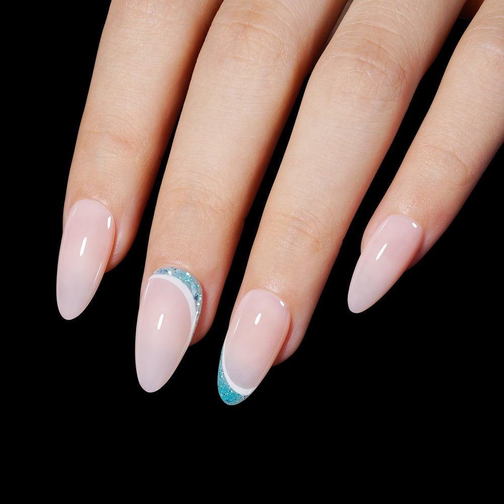 AILLSA styled polished nails on hand illustrating customizable looks