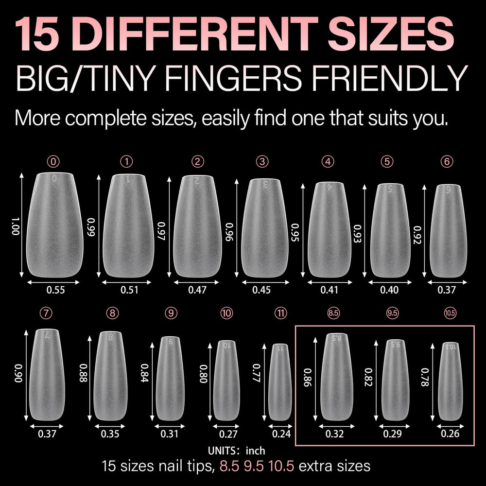 AILLSA nails beside ruler showing size scale and fit accuracy