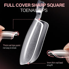 AILLSA detailed view of sharp square edge creating a modern pedicure appearance