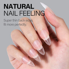 AILLSA side profile almond shape highlighting natural look and comfortable fit benefit