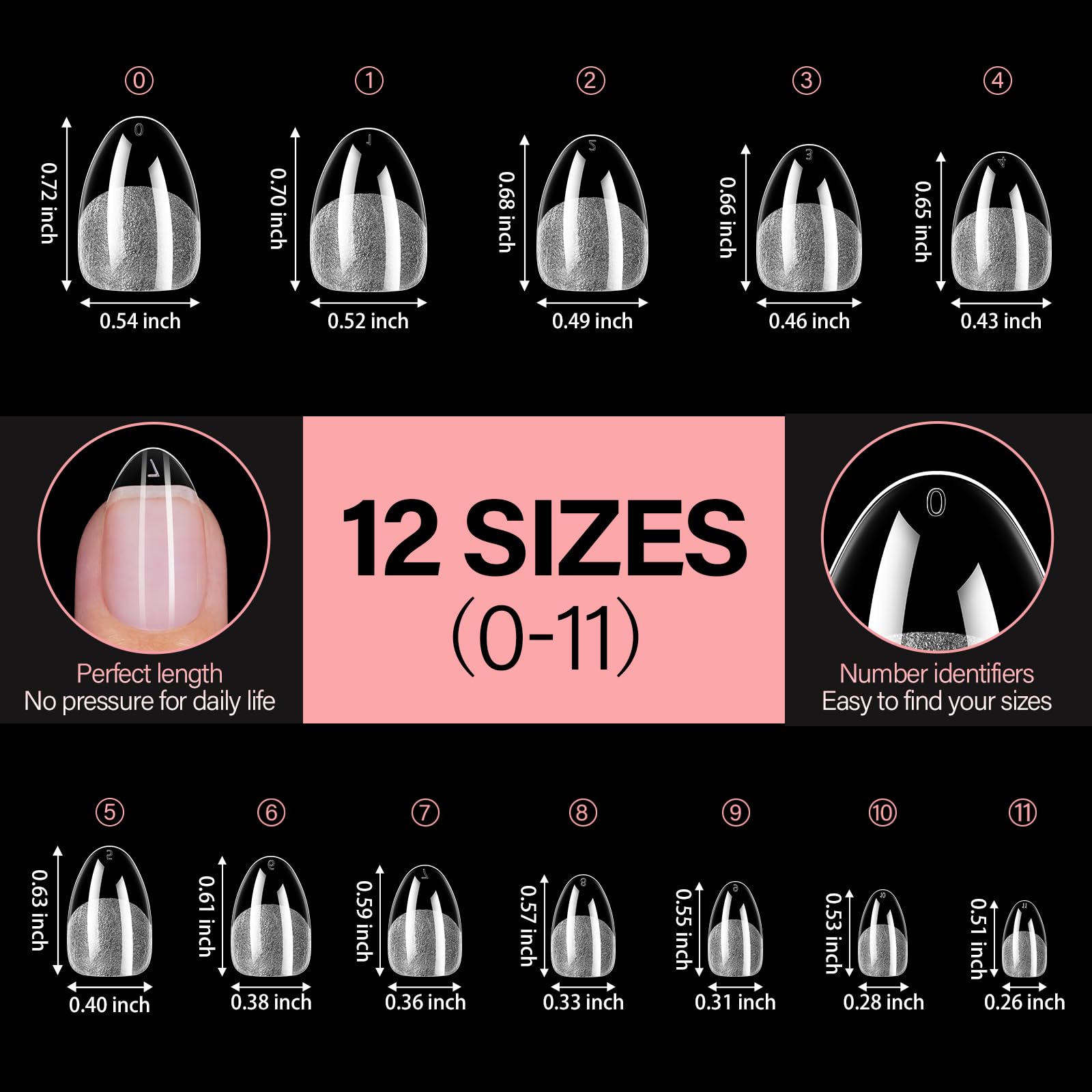 AILLSA spread of 12 sizes showing variety for precise matching