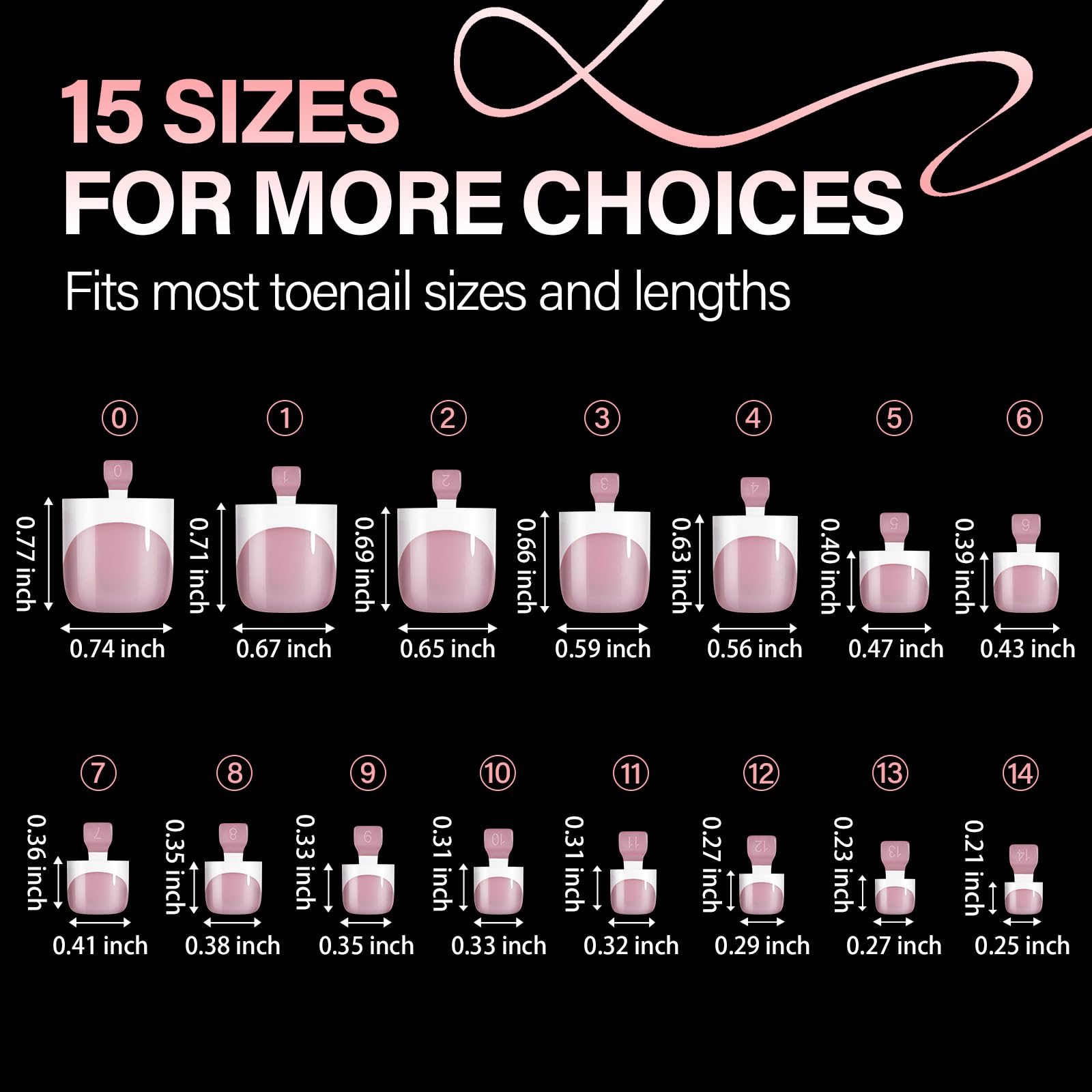 AILLSA size layout displaying 15 sizes for precise fit and easy selection benefit