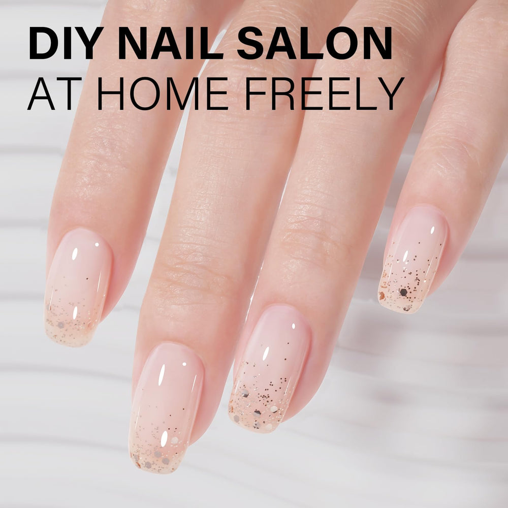 AILLSA swatch on natural fingernails showing layered coverage benefit: buildable translucence