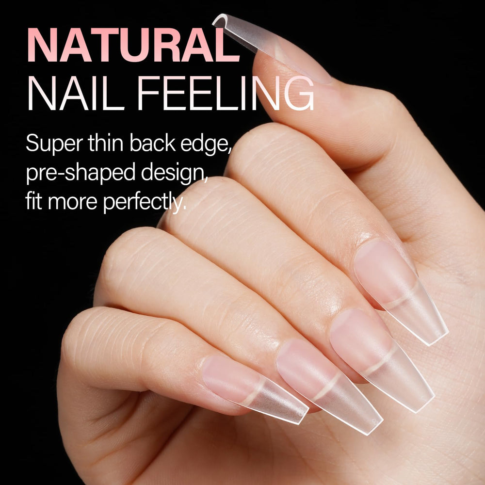 AILLSA nail tip being applied with glue for strong adhesion