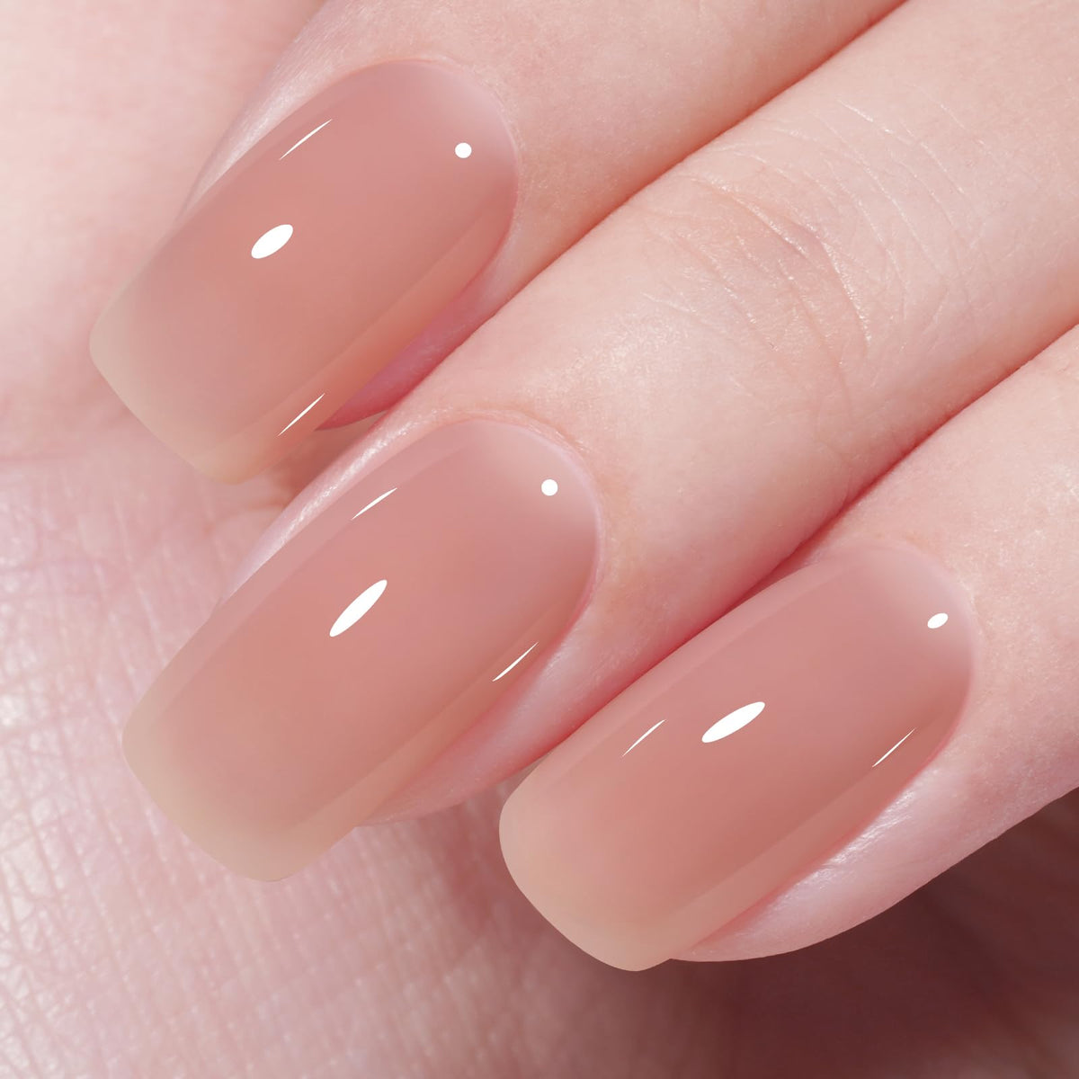 AILLSA front bottle view showing warm lips nude shade and label, highlights product clarity
