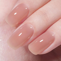 AILLSA front bottle view showing warm lips nude shade and label, highlights product clarity