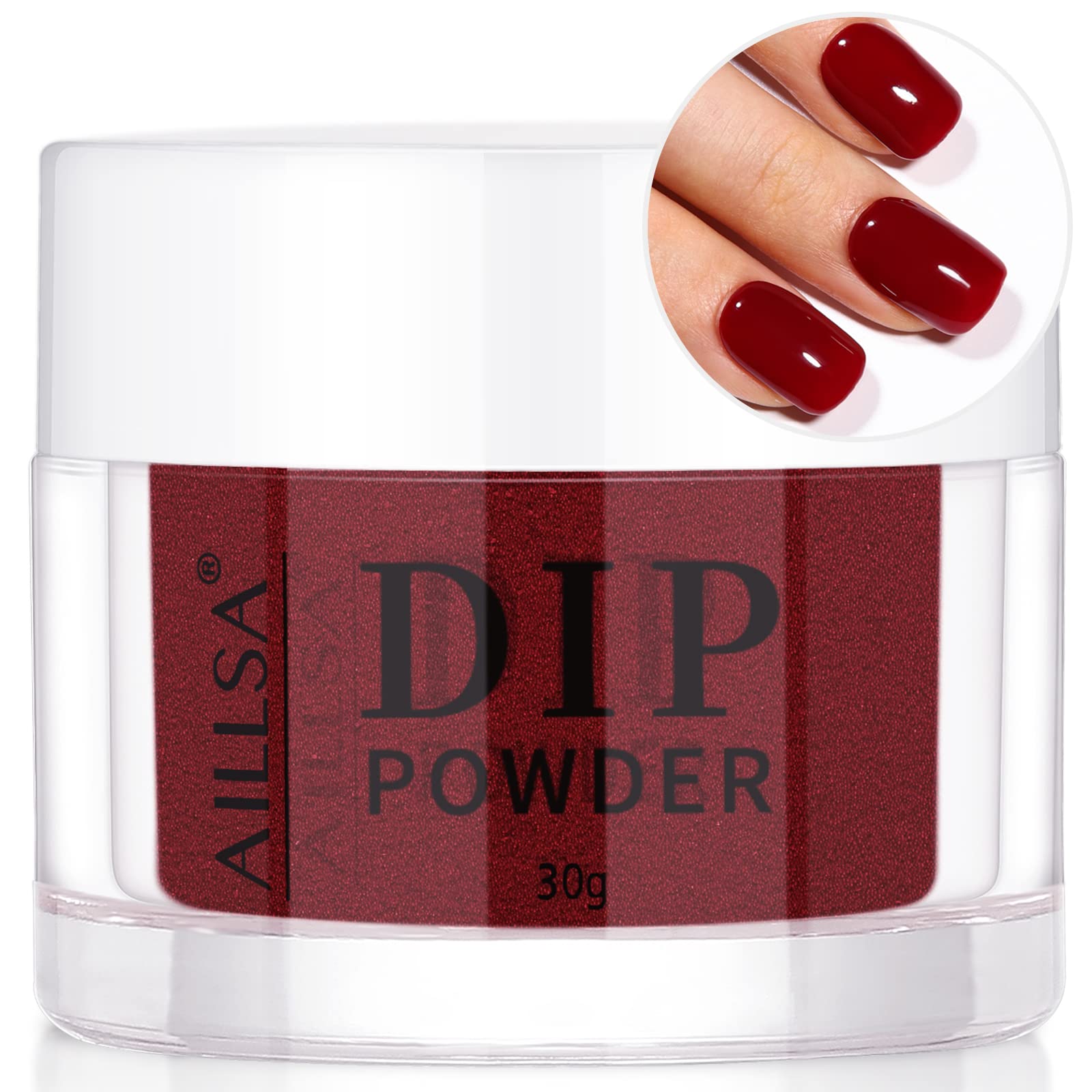 AILLSA wine red jar front view showing rich burgundy color and capacity