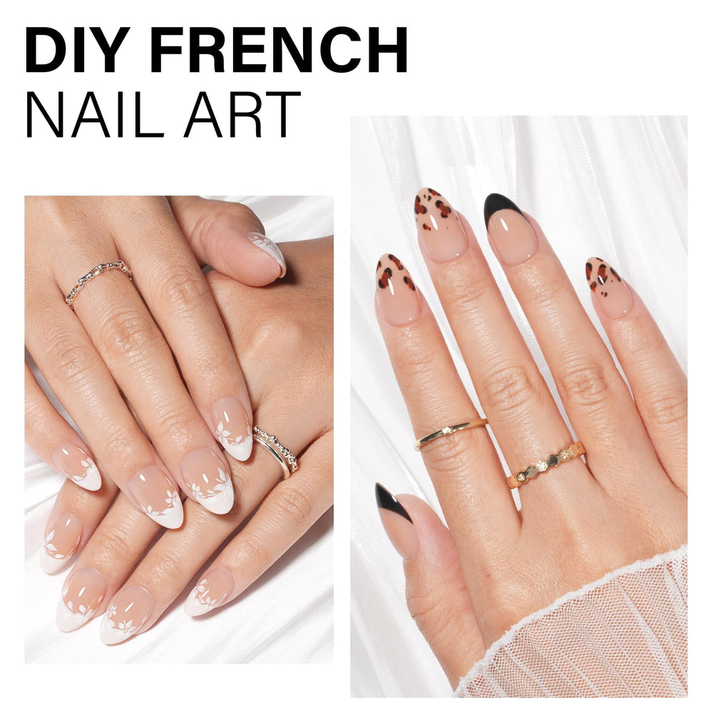 AILLSA worn nails side view showing natural short almond shape and durable wear