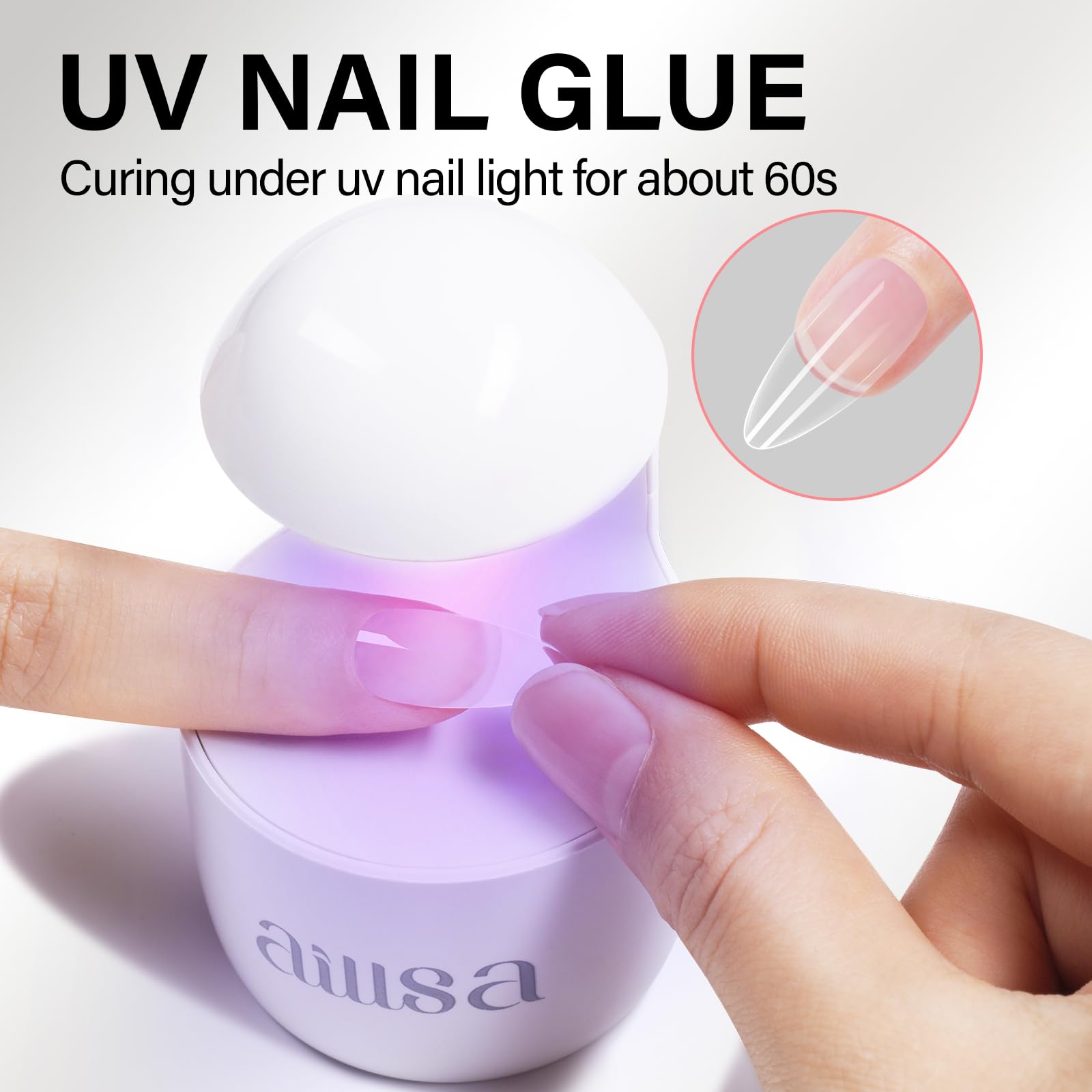 AILLSA applying gel to false tip in hand demonstrating neat application and reduced bubbles