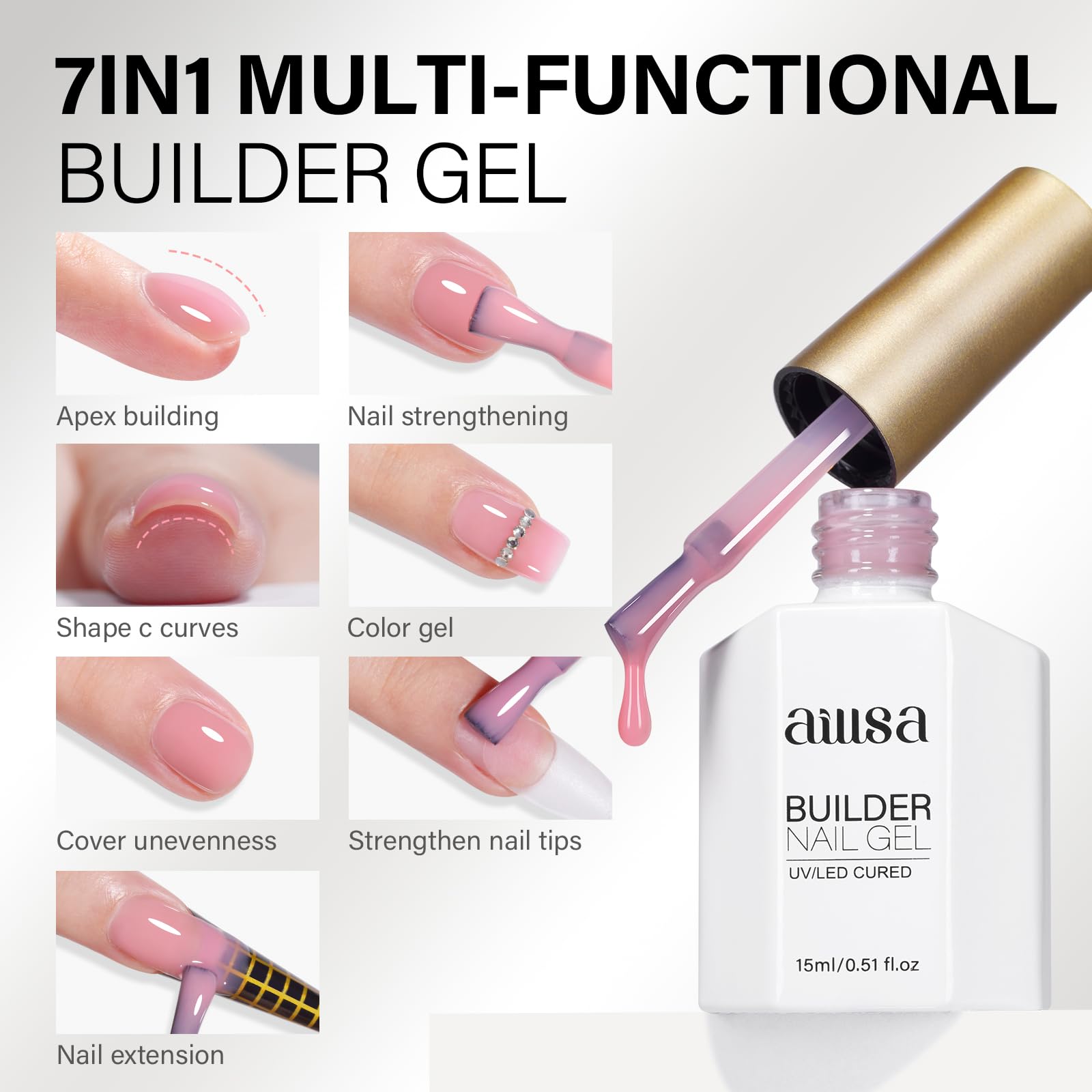AILLSA cured nail French view illustrating natural-strengthening result