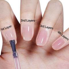 AILLSA used as base for French manicure showing translucent buildable color