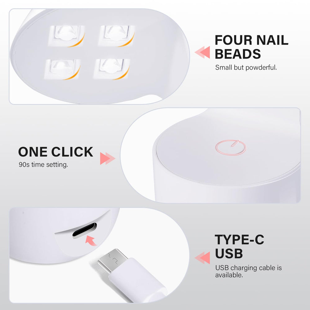AILLSA close-up of four LED beads showing focused curing power