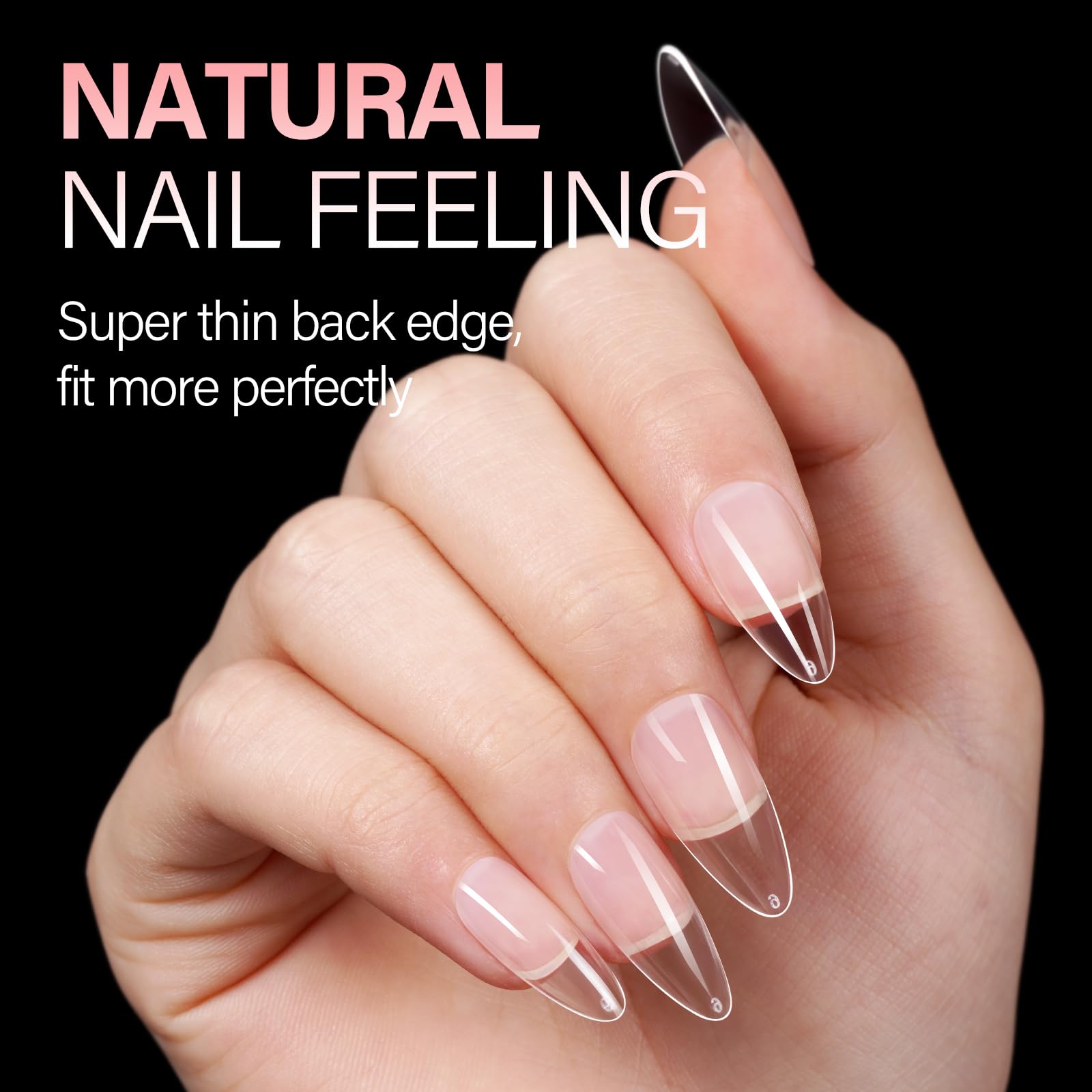 AILLSA side profile highlighting medium almond shape and natural curve