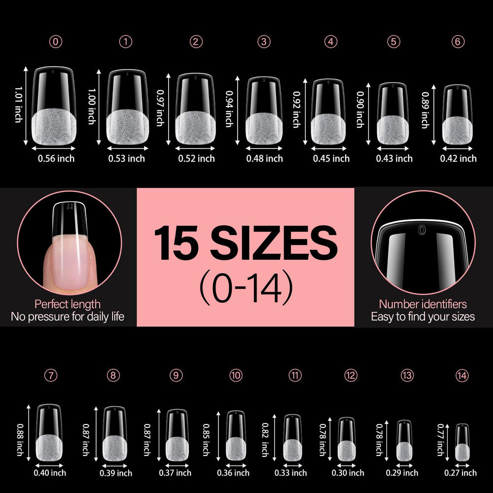 AILLSA laid-out size range illustrating 15 sizes for better fit across fingers