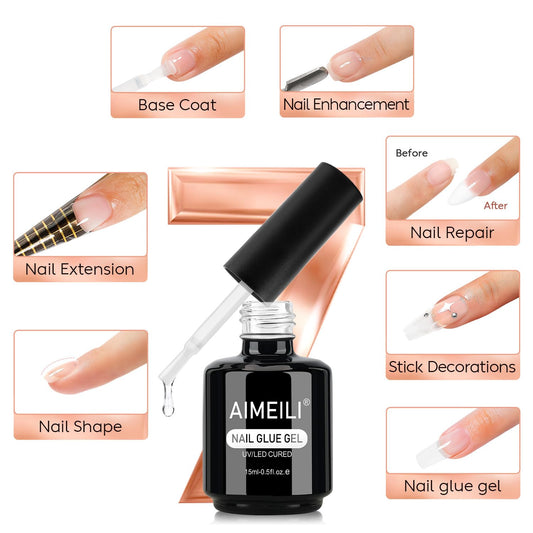 AIMEILI brush applying builder gel demonstrating smooth application and precise control benefit