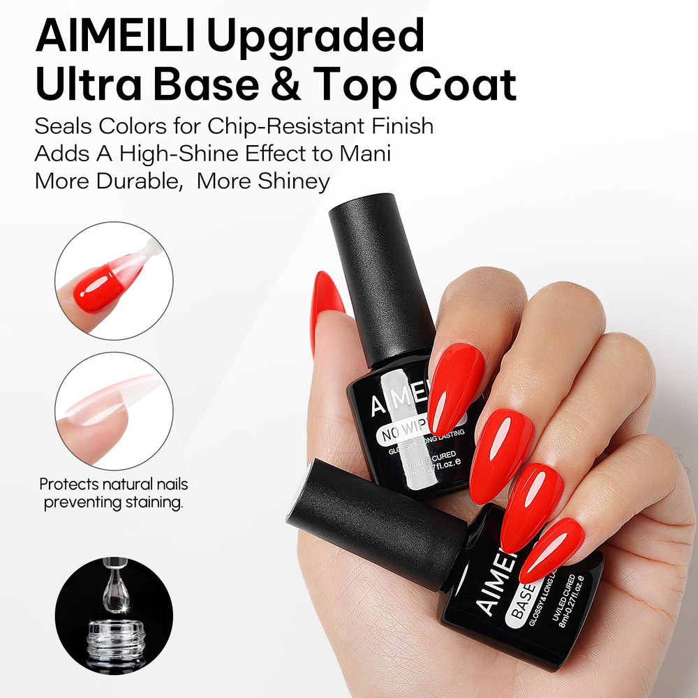 AIMEILI kit in use on a client's nails during a salon-style at-home manicure