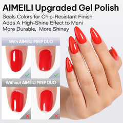 AIMEILI set in a manicure scene displaying professional finish benefits