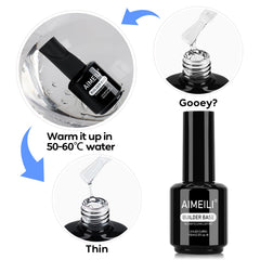 AIMEILI nail repair before and after showing strengthened nail and improved durability