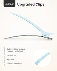 AIMIKE clip placed on head during blow-dry for comfortable styling