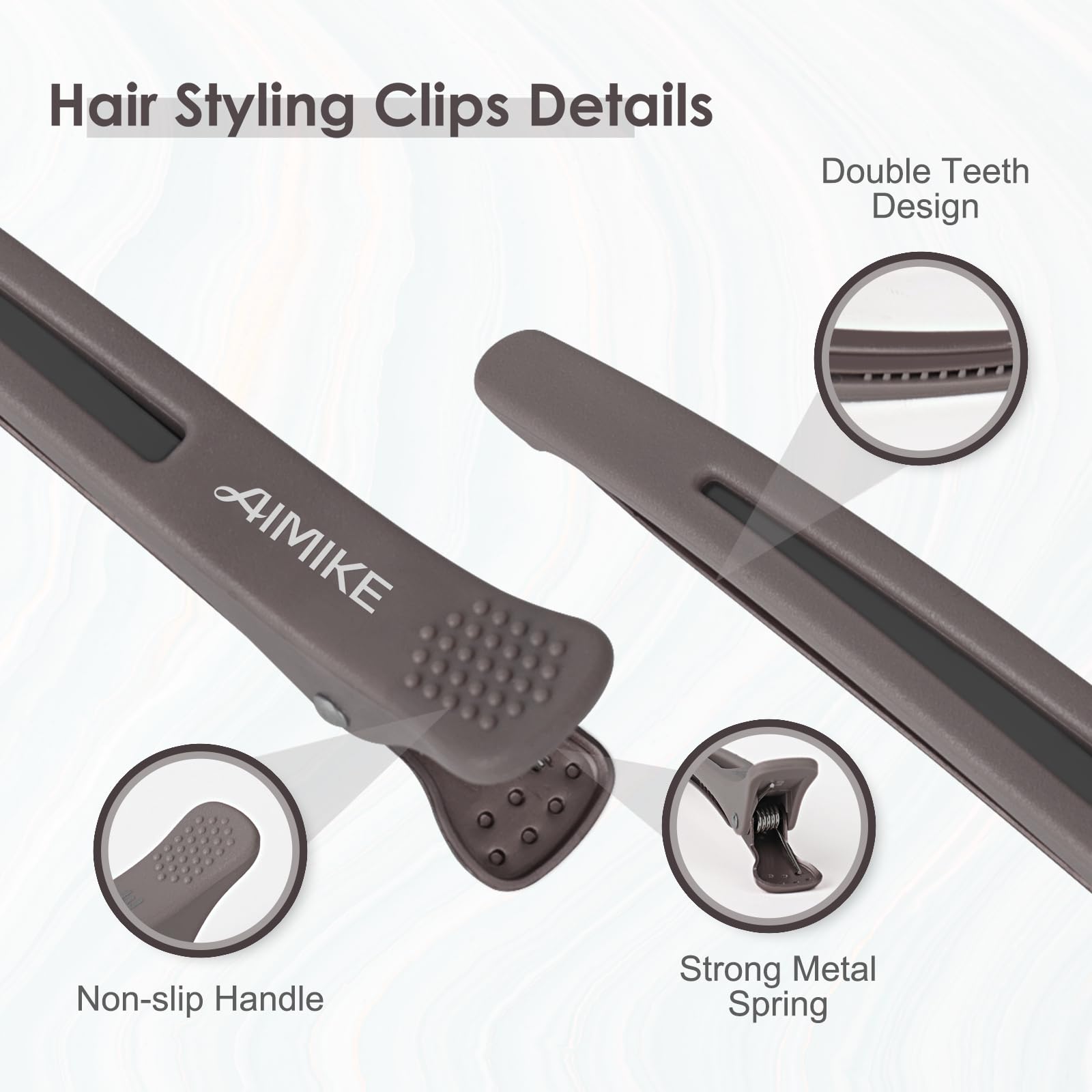 AIMIKE clips securing thick hair in a salon, steady hold for styling