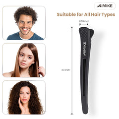 AIMIKE clips holding hair sections during styling for precise control