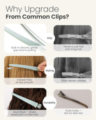 AIMIKE clips holding thick curly hair for precise sectioning benefit