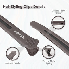 AIMIKE clips holding hair during blow-dry for stable sectioning benefit