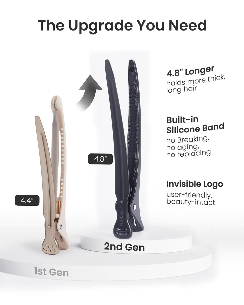 AIMIKE close-up of built-in silicone band showing crease-free hold benefit