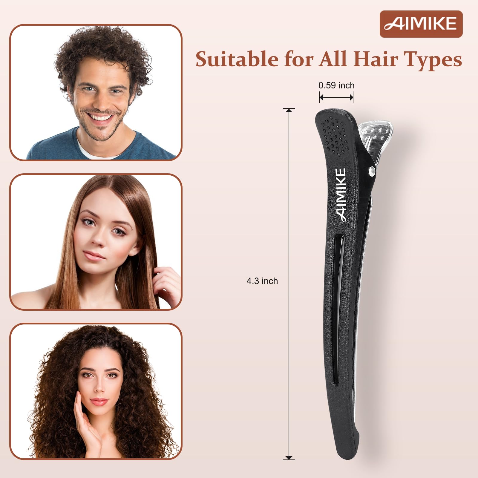 AIMIKE close-up of silicone band highlighting no-crease grip and secure hold benefit