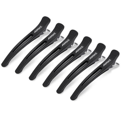 AIMIKE front view of six black duckbill clips showing professional pack and benefits