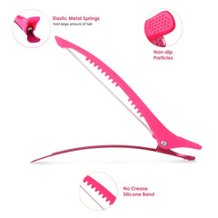 AIMIKE duckbill clip side view open showing wide non-teeth grip