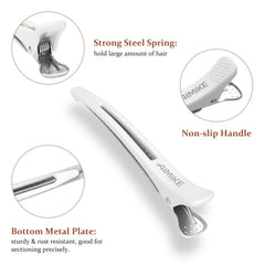 AIMIKE clip holding hair during styling showing stable sectioning benefit