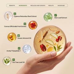 Aimoo oil texture spread on skin showing fast absorption benefit