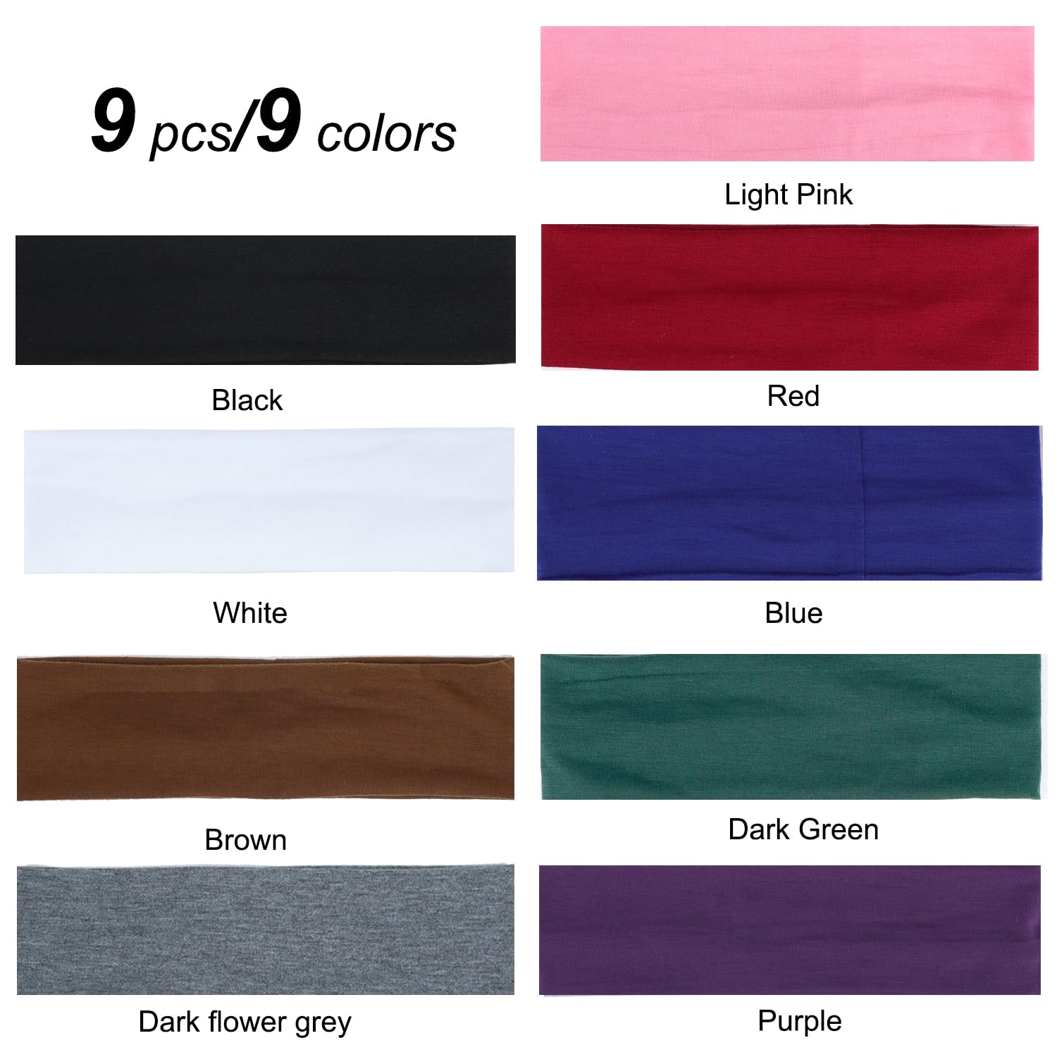 Ainitops flat-lay of nine colorful bands illustrating outfit matching options