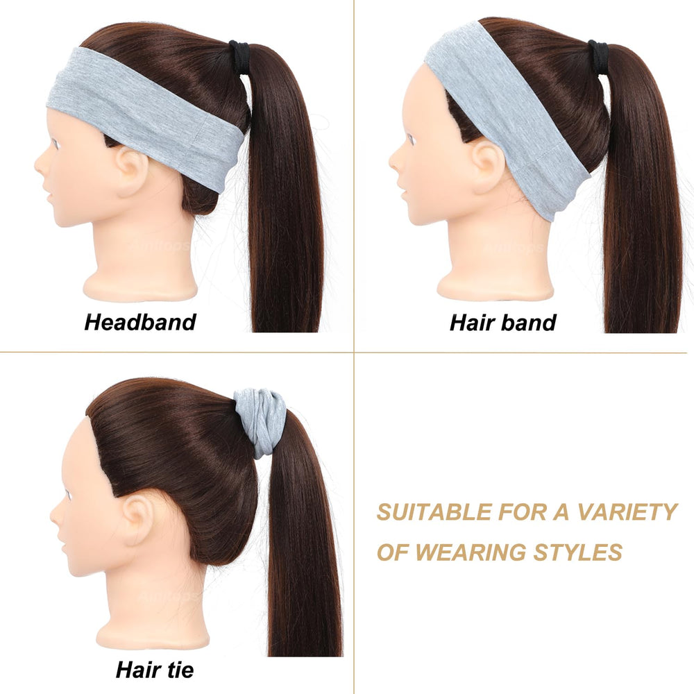 Ainitops headband shown on hand to illustrate size and stretch
