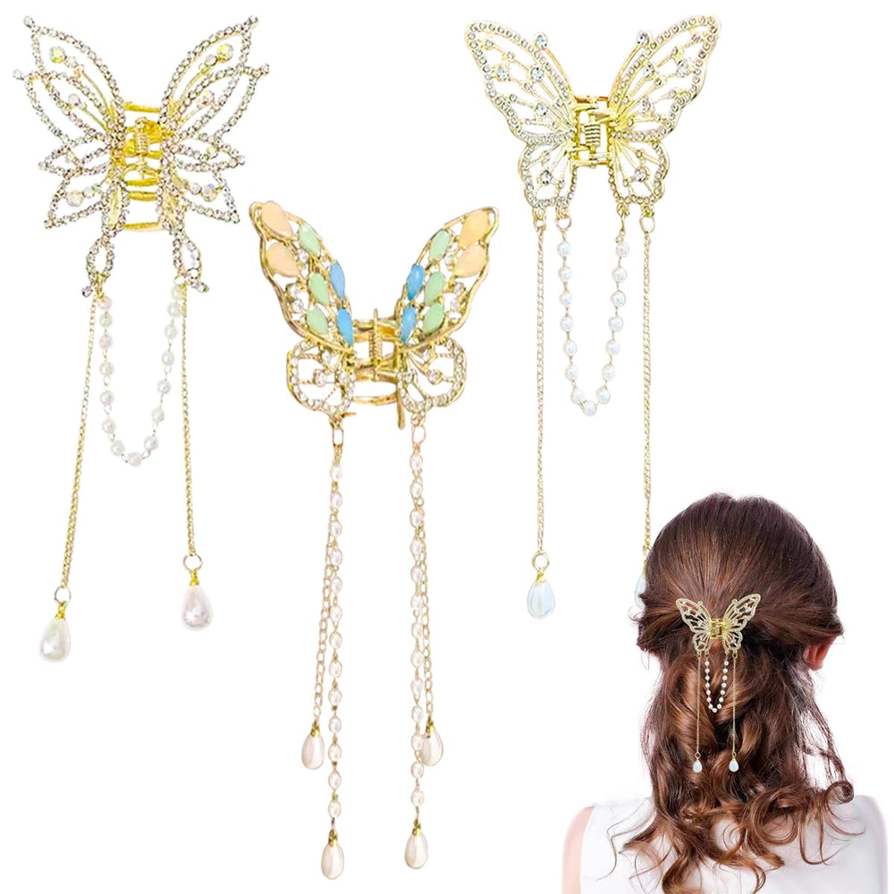 Ainvhh butterfly clips front view showing elegant design and secure hold