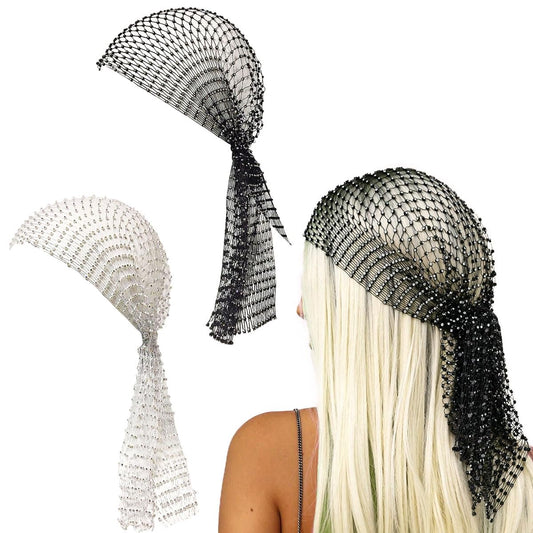 Ainvhh front view of black and white headbands showing color options and sparkle benefit