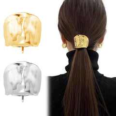 Ainvhh front view of both gold and silver cuffs showing finish and size benefit