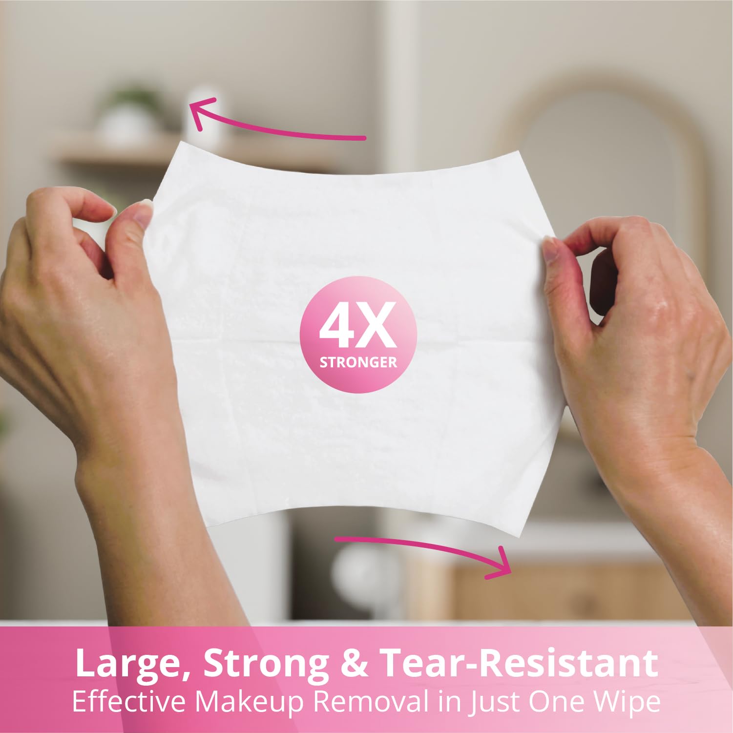 Air Jungles wipe in hand showing scale and portability for on-the-go freshness