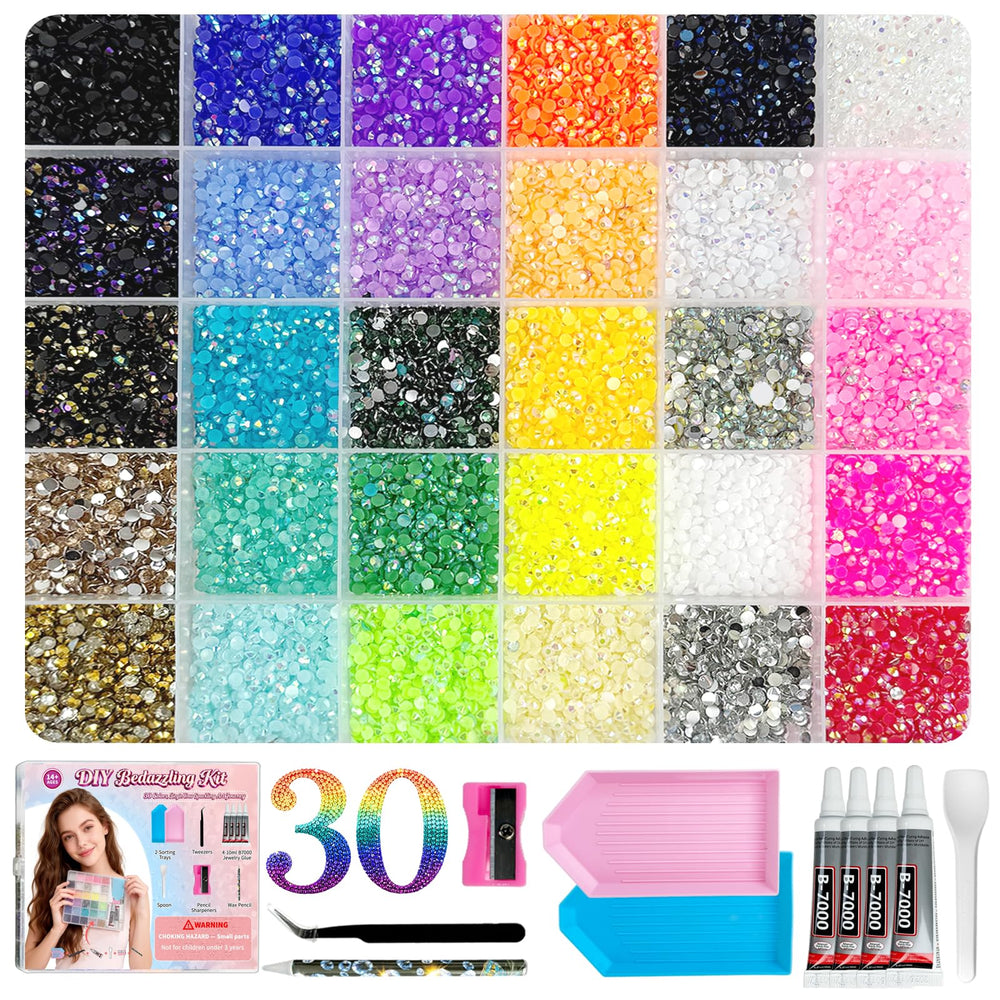 Airjam front packaging showing complete bedazzling kit and contents for effortless crafting