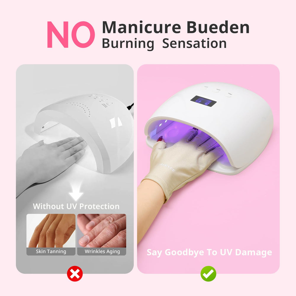 AIRSEE extended finger detail demonstrating extra fingertip coverage for protection