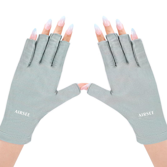 AIRSEE mint gloves front view showing UPF50+ protection and neat fit