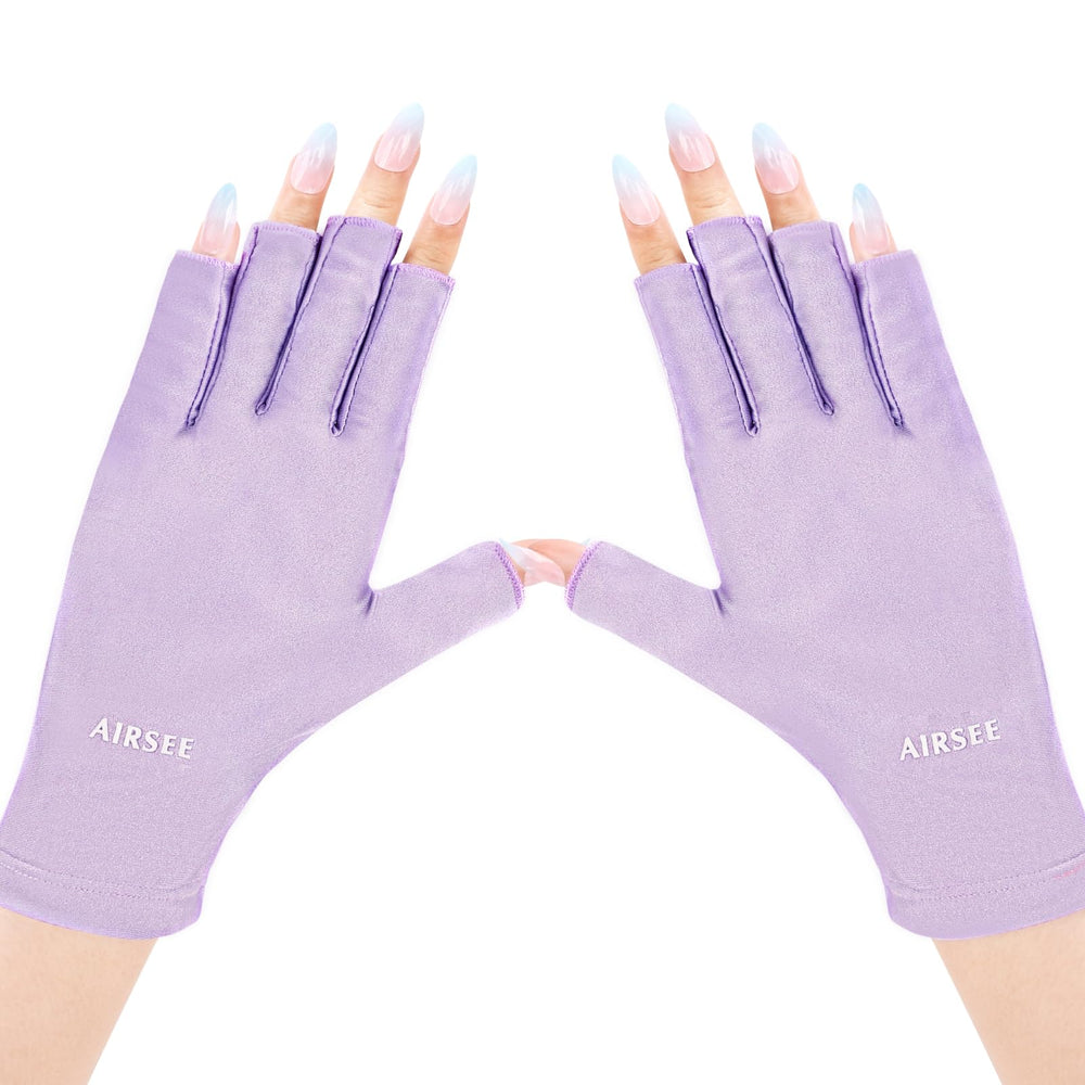 AIRSEE front packaging showing purple fingerless gloves and benefits