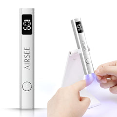 AIRSEE front view silver lamp showing compact design and quick curing benefit